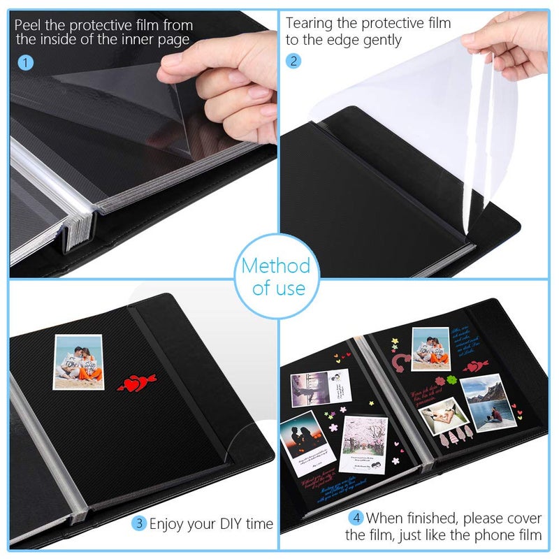 1DOT2 Self-Adhesive Photo Album, 60 Black Pages Self-Stick Page DIY Anniversary Travel Memory Book, Leather Cover, Magnetic Scrapbook Family Album for Christmas, Birthday, Valentineâ€™s Day Gifts - Image 5